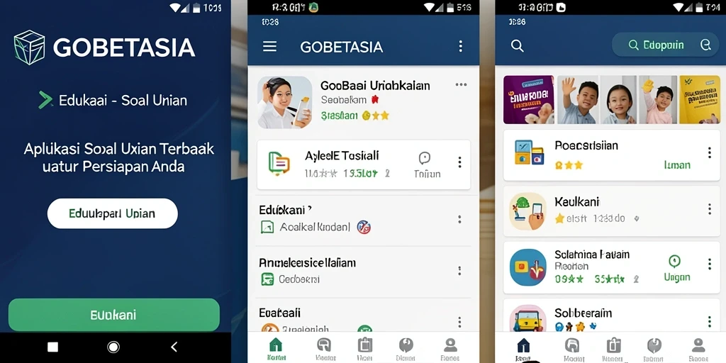 Tampilan antarmuka GOBETASIA yang menarik dan informatif untuk Soal Ujian.
