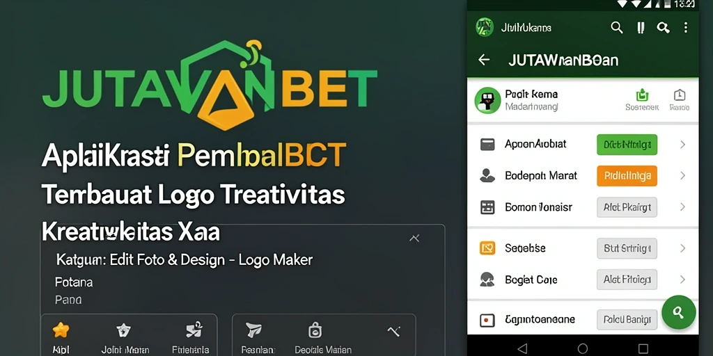 Antarmuka JUTAWANBET dengan fitur Logo Maker yang mudah digunakan.