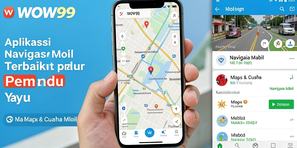 Antarmuka WOW99 yang modern dan mudah digunakan untuk navigasi mobil.